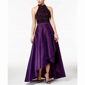 Adriana Papell purple high low dress
